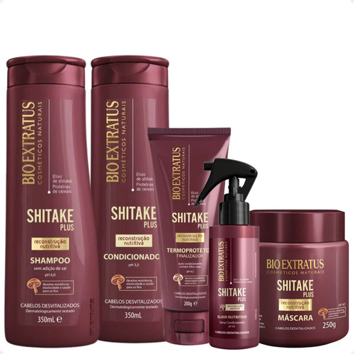 Kit Shitake Plus Com Finalizador Spray Elixir Bio Extratus