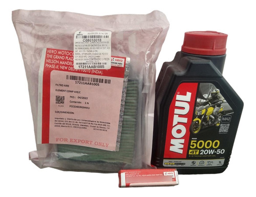 Kit De Servicio De Moto Hero Hunk150 (aceite, Filtro, Bujia)