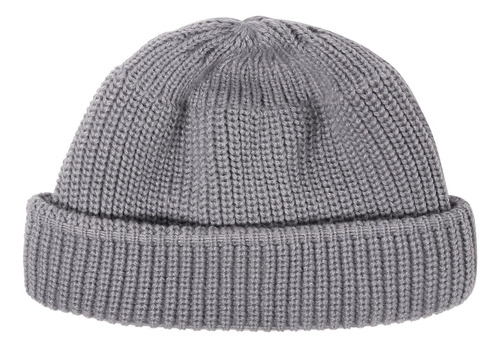 Clape Beanie Sombrero De Punto Acanalado Liso Borde Enrollab