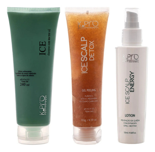 Kit Sh Ice + Ice Scalp Energy Lotion+ Ice Scalp Detox - Kpro