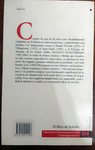 Cuentos Augusto Monterroso (Usado)