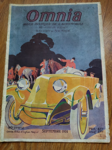 1924 Revista Omnia N° 52 Automovilismo Art Deco Publicidades