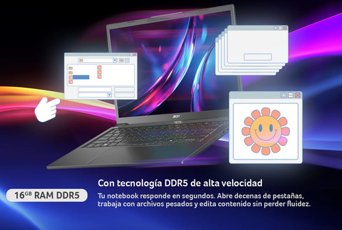 Notebook Acer Touch 14' / Intel Ultra 5 / 16gb Ram /512 Ssd Negro