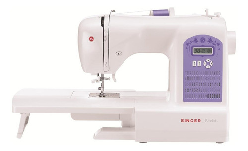 Máquina de coser Singer Starlet 6680 portable blanca y morado 110V