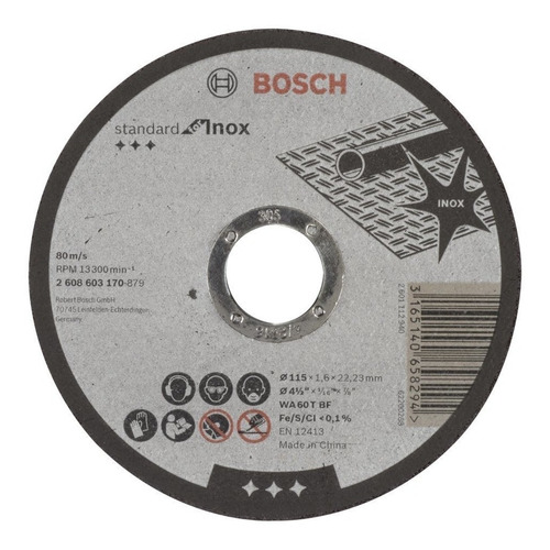 Set X10 Discos De Corte Bosch P/acero Inox Standard 115mm