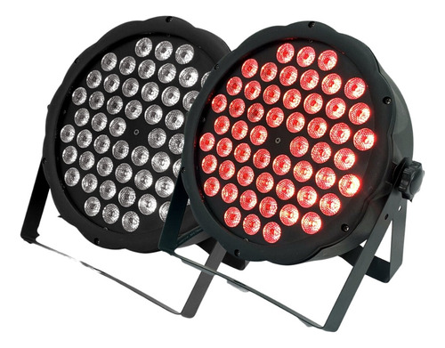 2 Canhao Refletor Led Par 64 Rgb 54 Leds 3w Dmx Dj Triled