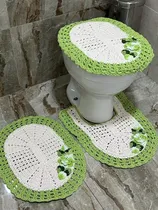 Comprar Tapete De Banheiro Lw Confecções Jogo De Tapete Para Banheiro Croche Geométrica Jogo De Banheiro 126g Verde Pistache