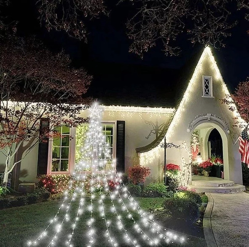 Luminaria Solar Tipo Estrella De 350 Led+8 Modos De Decoraci