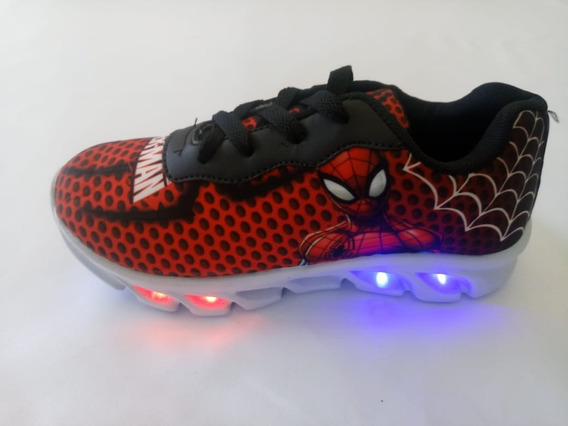 tenis de led do homem aranha