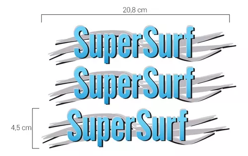 Emblema Adesivo Super Surf Saveiro Parati Gol 03/08 Cinza