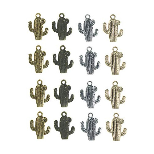 40 Pieces Mix Color Metal Zinc Alloy Cactus Charms Fit ...