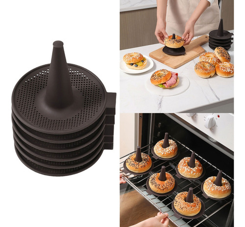 Juego De 6 Moldes De Silicona Para Hornear Bagels,dónut