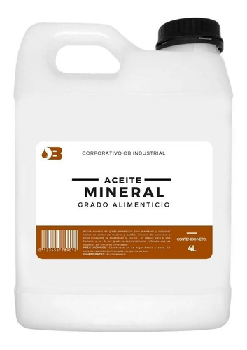 Aceite Mineral Blanco Madera Grado Alimenticio 4lt