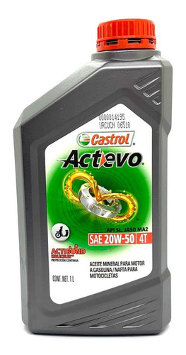 Aceite Castrol 20w50 4t Mineral Actevo En Cycles