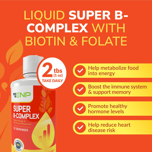 Enp Complejo B Líquido 32 Oz Vitaminas B6 B12 Energía