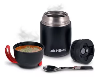 HIKEO Termo de Acero Inoxidable 628 ml para Comida Termo para Sopa y Comida Caliente y Fría, Recipiente con Aislamiento Térmico al Vacío, Tarro para Lunch para Niños, Oficina, Incluye Cuchara Plegable