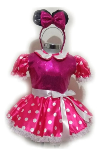 Disfraz Vestido De Mimi Mouse Rosa Para Niña