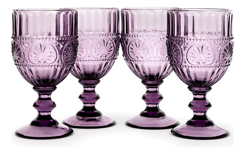 Atelier Copa Vino Morado Vintage Juego 4 Cristaleria Estilo