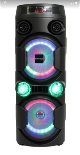 Parlante Portatil Radio Usb Bluetooth Potencia 4000w Karaoke Luces Led Inalambrico Bateria Y 220v + Microfono + Sonido