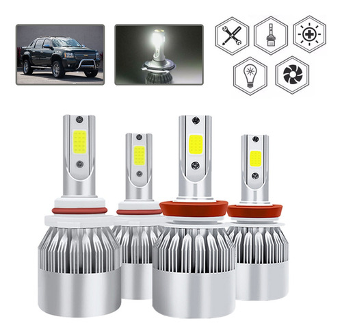 9005 H11 Blanco Kit Faros Led Luz Alta Y Baja Para Chevrolet