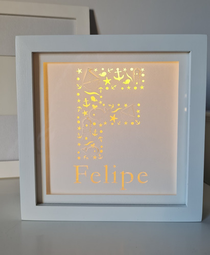 Imagen 3 de 4 de Velador Led Infantil Personalizada Con Nombre - Barquitos
