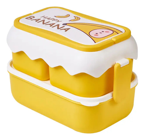 Lunch Box Fiambrera 3 Topper Lonchera Con Cuchara Tenedor