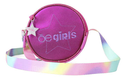 Bolsa Crossbody Para Niña Cloe Girls Holográfica Circular Color Rosa
