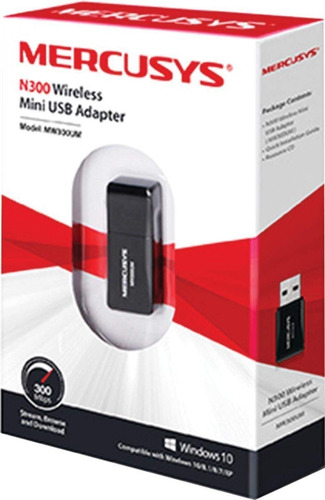 Adaptador Mercusys Mini Wi Fi Usb N300 Mw300um