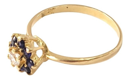 Anillo Roseta Oro 18kts Cubics 1,9grs N°14 Brumat