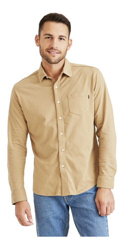 Camisa Hombre Knit Button Up Regular Fit Khaki Dockers