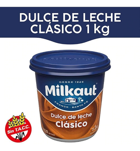 Imagen 2 de 9 de Dulce De Leche Clasico Milkaut Sin Tacc Postre Pote X1 Kg