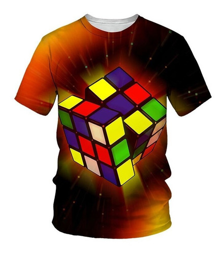 Nueva Camiseta Con Estampado 3d Del Cubo De Rubik A La Moda