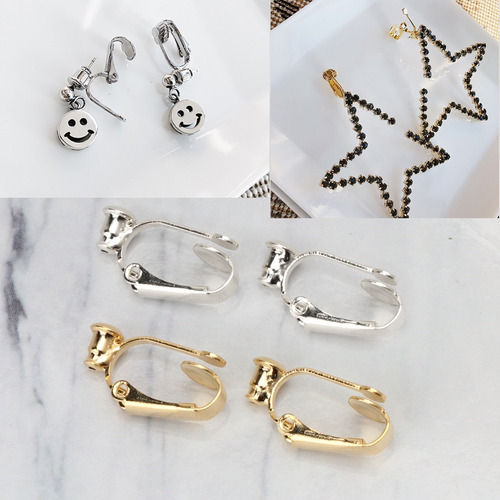 1 Par De Convertidores De Aretes De Aro Con Clip, Sin Perfor