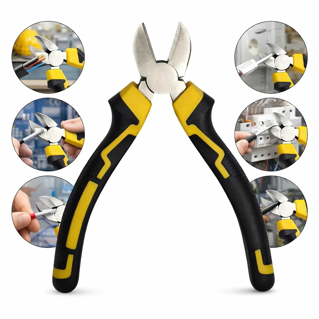 Alicate Corte 6 Polegadas Profissional Cabo Emborrachado Ergonômico Aço Carbono Ideal Para Eletricista