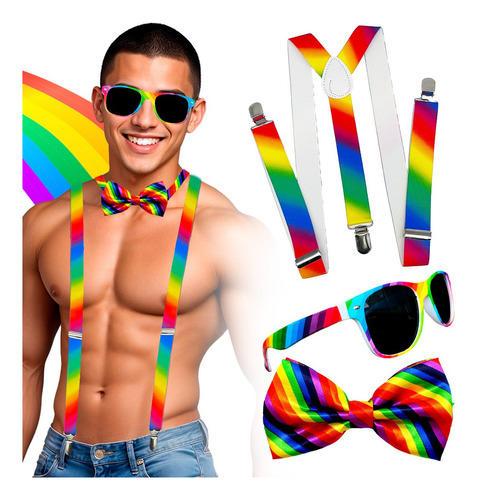 Js Kit P/adulto Tirantes Lentes Moño Bandera Orgullo Gay