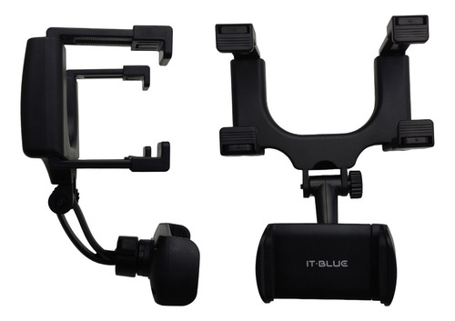 Soporte universal para teléfono celular con soporte retrovisor, color negro