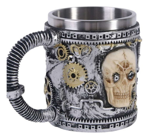 Taza Tazon Mug Calavera Acero Inoxidable 350ml Vikingos G25