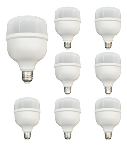 8 X Lâmpada Bulbo Led T40 Branco 6500k E27 40w Bivolt - Vany