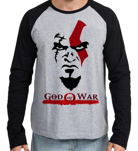 Camiseta Blusa Manga Longa God Of War Kratos Jogo Game Ps4