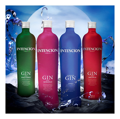 Gin Intencion - Sabor Melancia - 6 Unidades Com 900ml - Pack