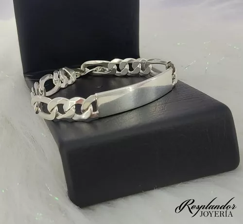 Interminable sal Desierto Pulsera Con Placa Para Hombre (esclava) Plata Ley 925.