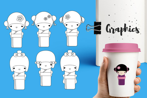 Imágenes Digitales Muñecas Japonesas Kokeshi 611403