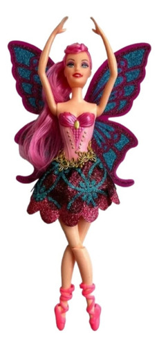 Muñeca de hada bailarina con alas brillantes y pan tostado