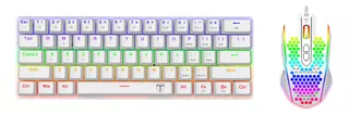 Kit Gamer Mecánico Teclado Mouse T-dagger Main Force Rainbow Color del mouse Blanco Color del teclado Blanco