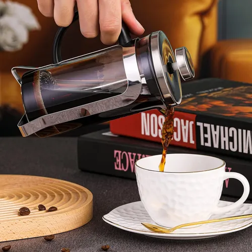 Prensa Francesa Cafetera De Lujo 1 L Acero Inoxidable Vidrio
