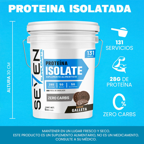 Proteína Isolate Seven 5 Kg Varios Sabores Galleta