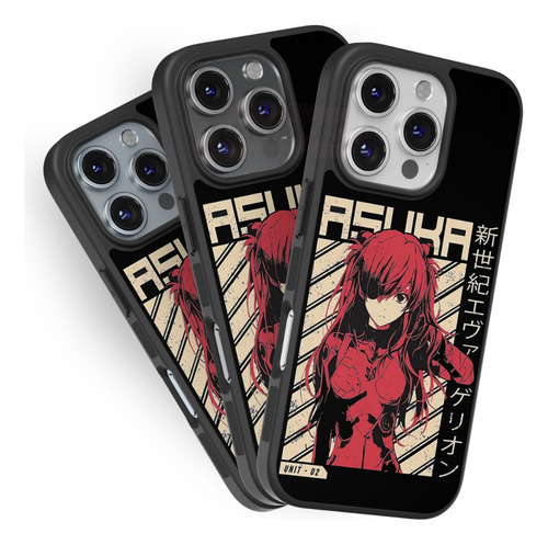 Funda Neon Genesis Evangelion Asuka Eva 02 Nerv Seele Negro Motorola Edge 60 Pro