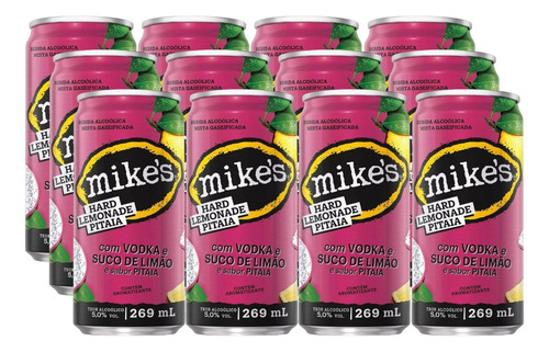 Mikes Hard Limão E Pitaya Lata 269ml - Pack Com 12 Unidades