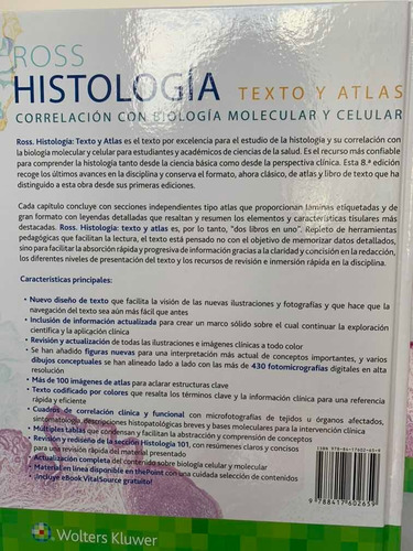 Imagen 2 de 9 de Ross Histología Texto Y Atlas 8a Libro Original Y Nuevo