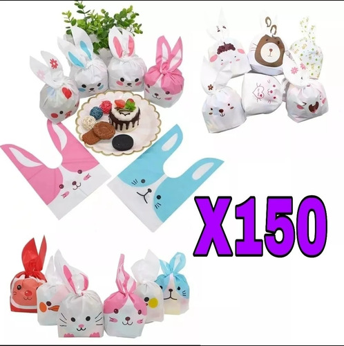 Set 150 De Bolsas Para Dulces Diseño Conejo De Pascuas 10x17